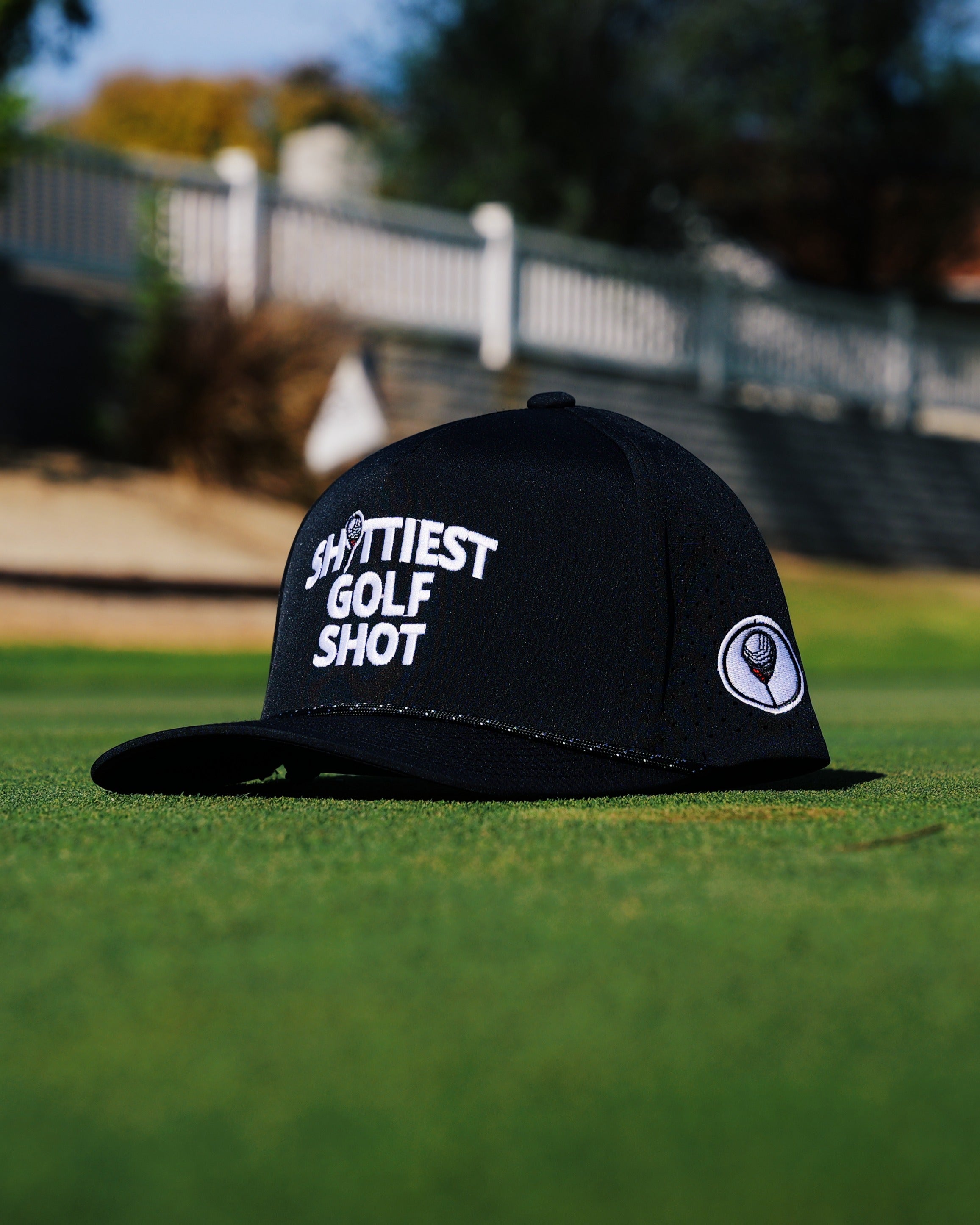 Black- Sh!ttiest Golf Shot- Snapback Rope Hat w/ Logo Inclusion