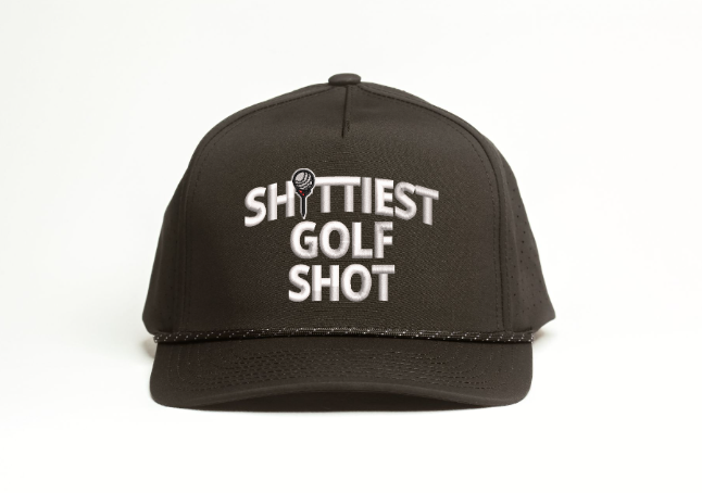 Black- Sh!ttiest Golf Shot- Snapback Rope Hat w/ Logo Inclusion