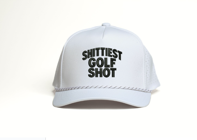 White- Sh!ttiest Golf Shot- Snapback Rope Hat